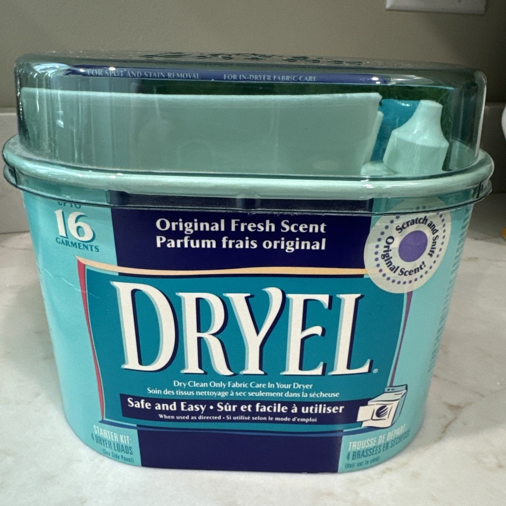 Dryel At Home Dry Cleaning Kit 4 Loads 16 Garments Original Clean Scent 2002 VTG